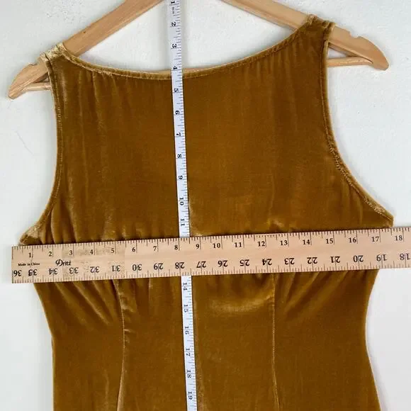 Reformation Mustard Velvet Mini Dress - Picture 14 of 15